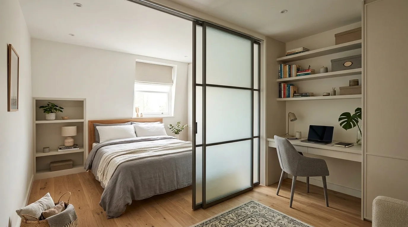 Use a bench or stool that can do more than one job inspiration for a small bedroom.